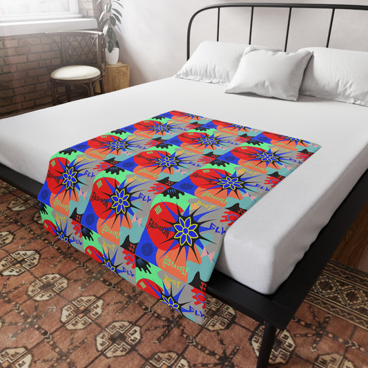 Plush Fleece Blanket  STAR FLOWER