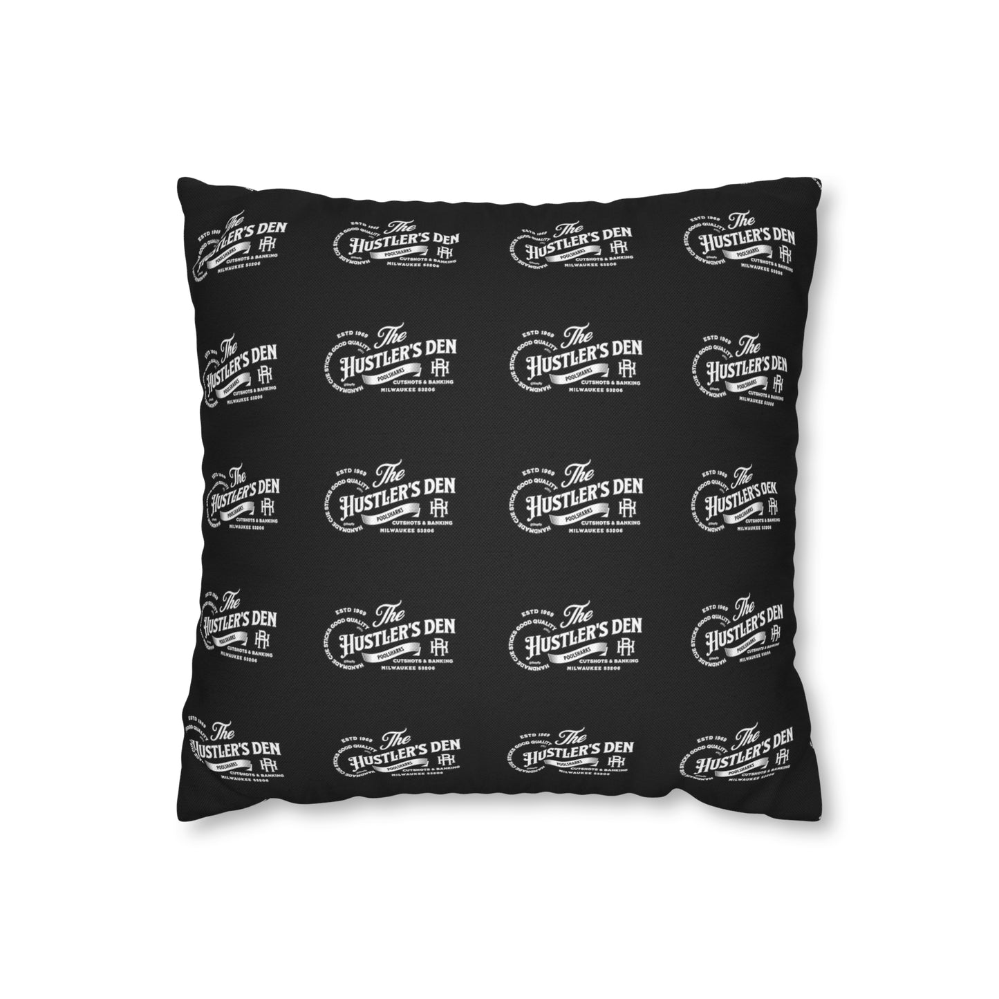 Spun Polyester Square Pillow Case HUSTLER'S DEN