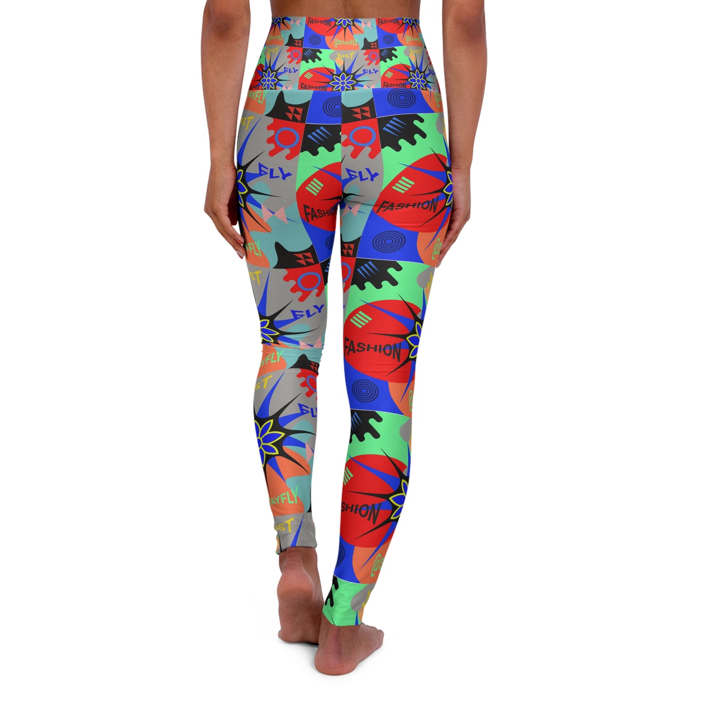 High Waisted Yoga Leggings (AOP)  STAR FLOWER