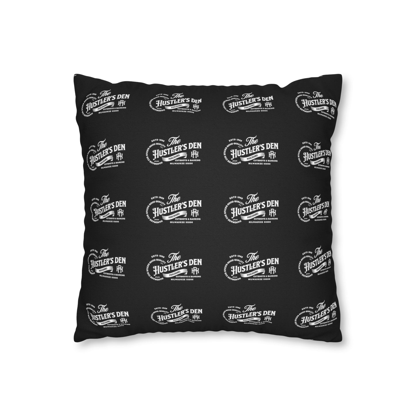 Spun Polyester Square Pillow Case HUSTLER'S DEN