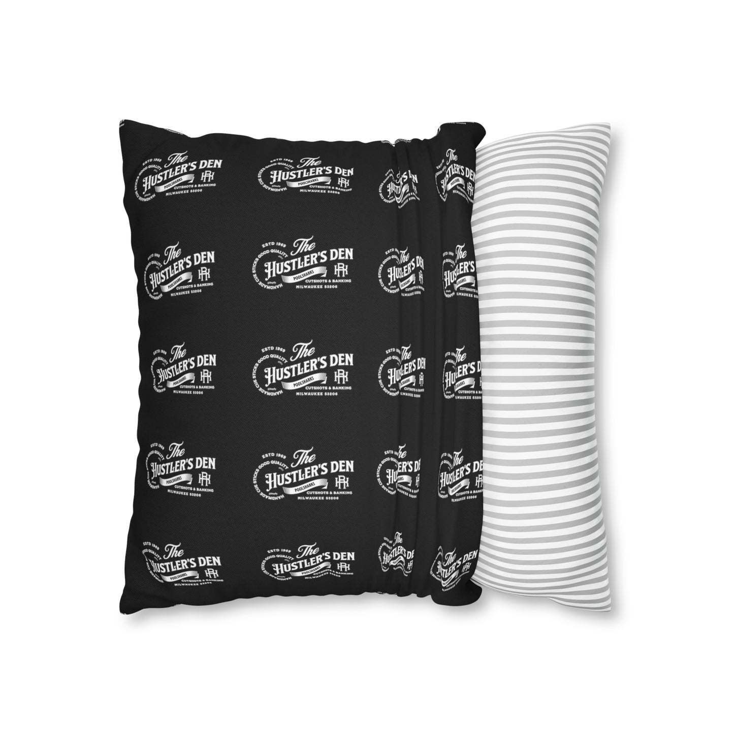 Spun Polyester Square Pillow Case HUSTLER'S DEN