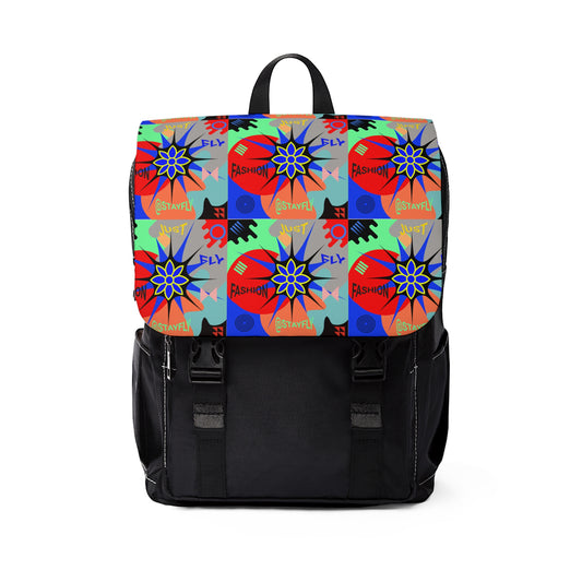 Unisex Casual Shoulder Backpack JUST FLY FASHION PATTERN