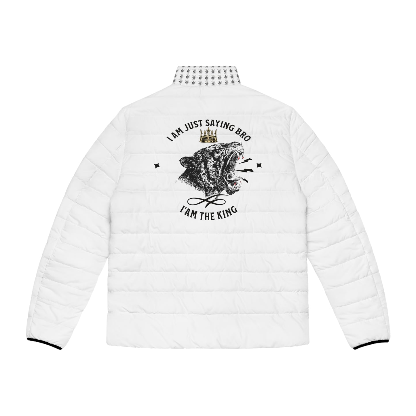 Men's Puffer Jacket (AOP) AM THE KING