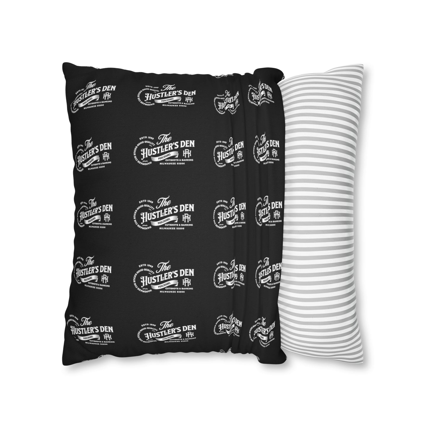 Spun Polyester Square Pillow Case HUSTLER'S DEN