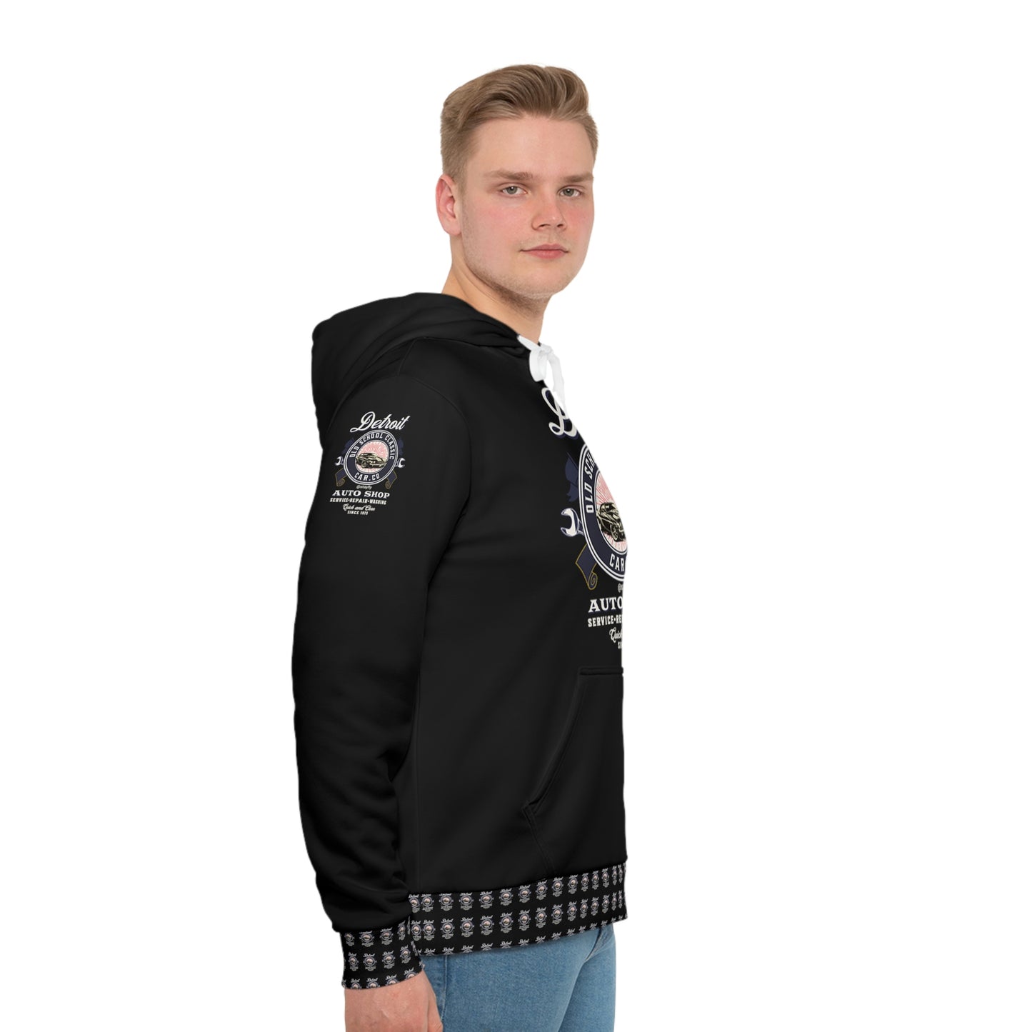 Men's Hoodie (AOP) Detroit Old School Classic Car Co..