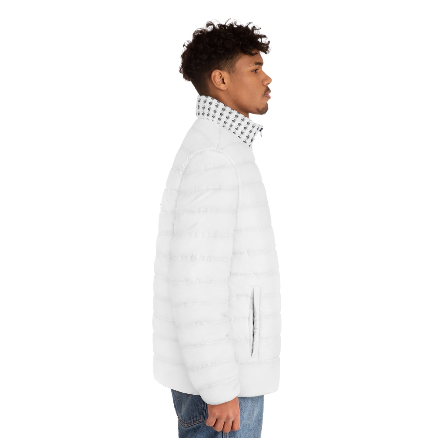 Men's Puffer Jacket (AOP) AM THE KING
