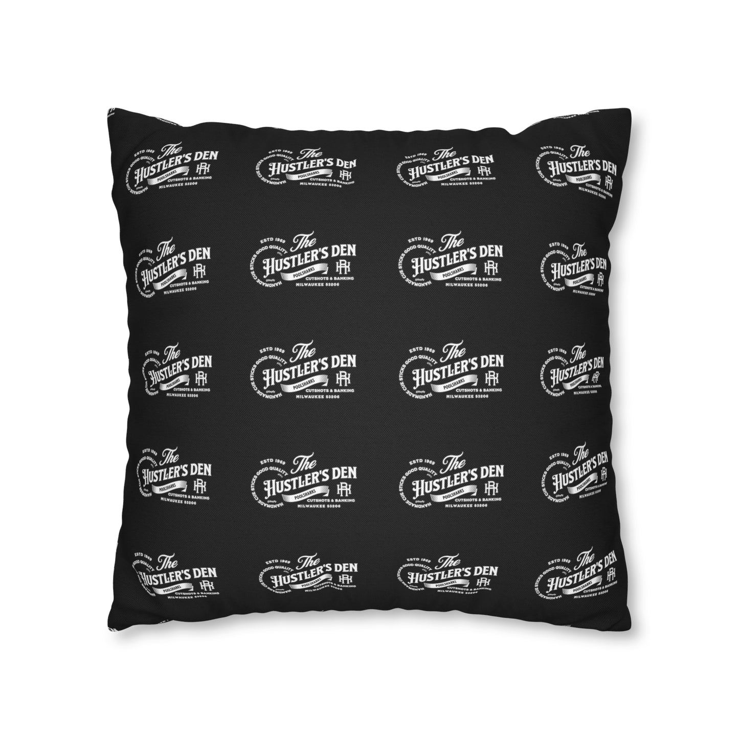 Spun Polyester Square Pillow Case HUSTLER'S DEN