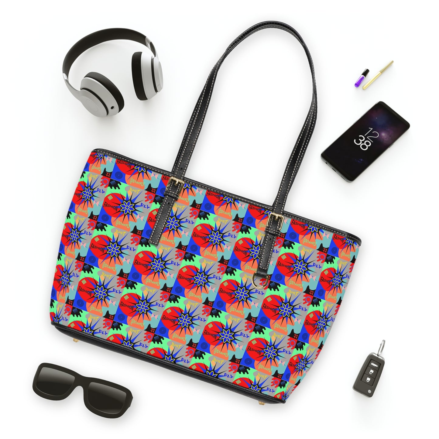 PU Leather Shoulder Bag STAR FLOWER BAG