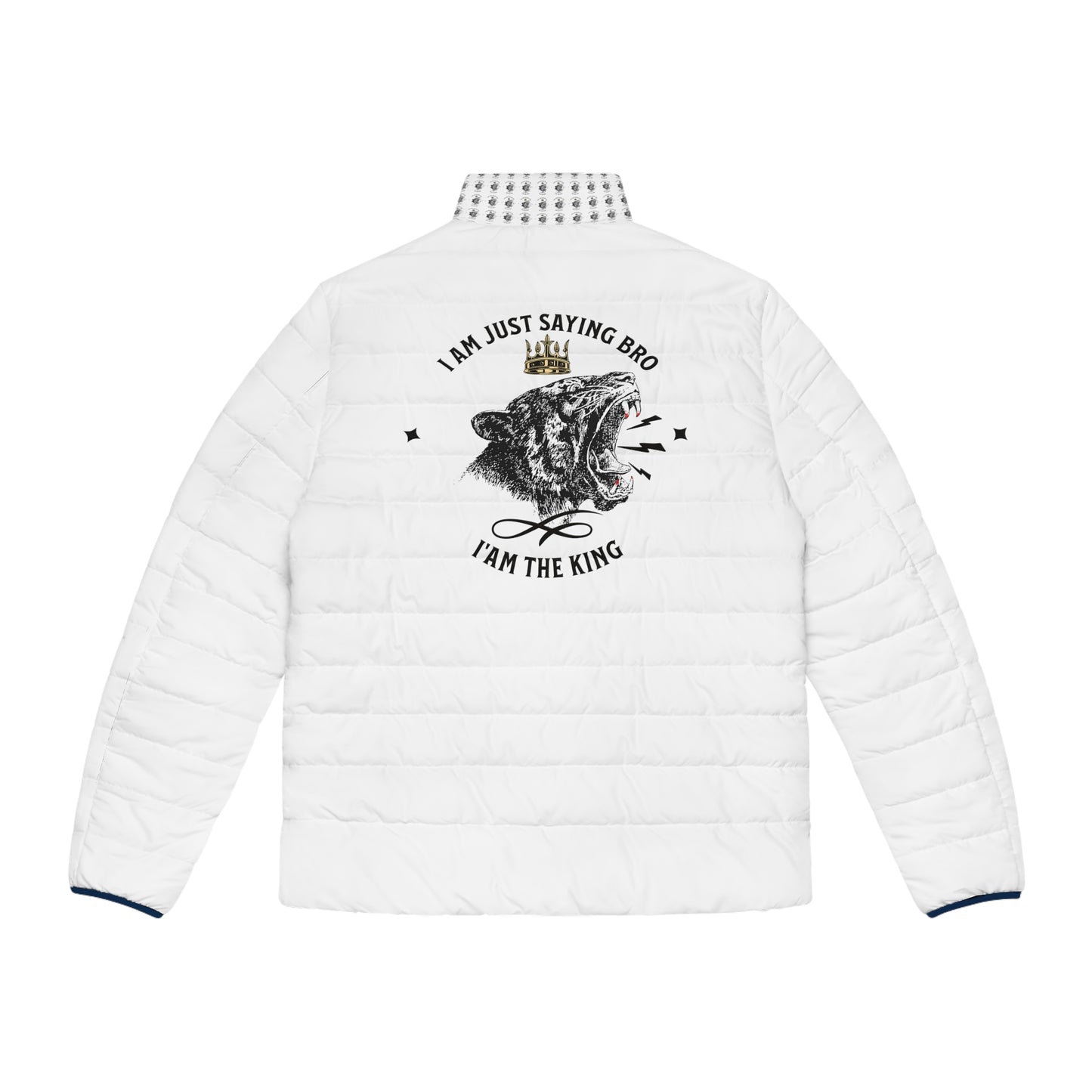 Men's Puffer Jacket (AOP) AM THE KING