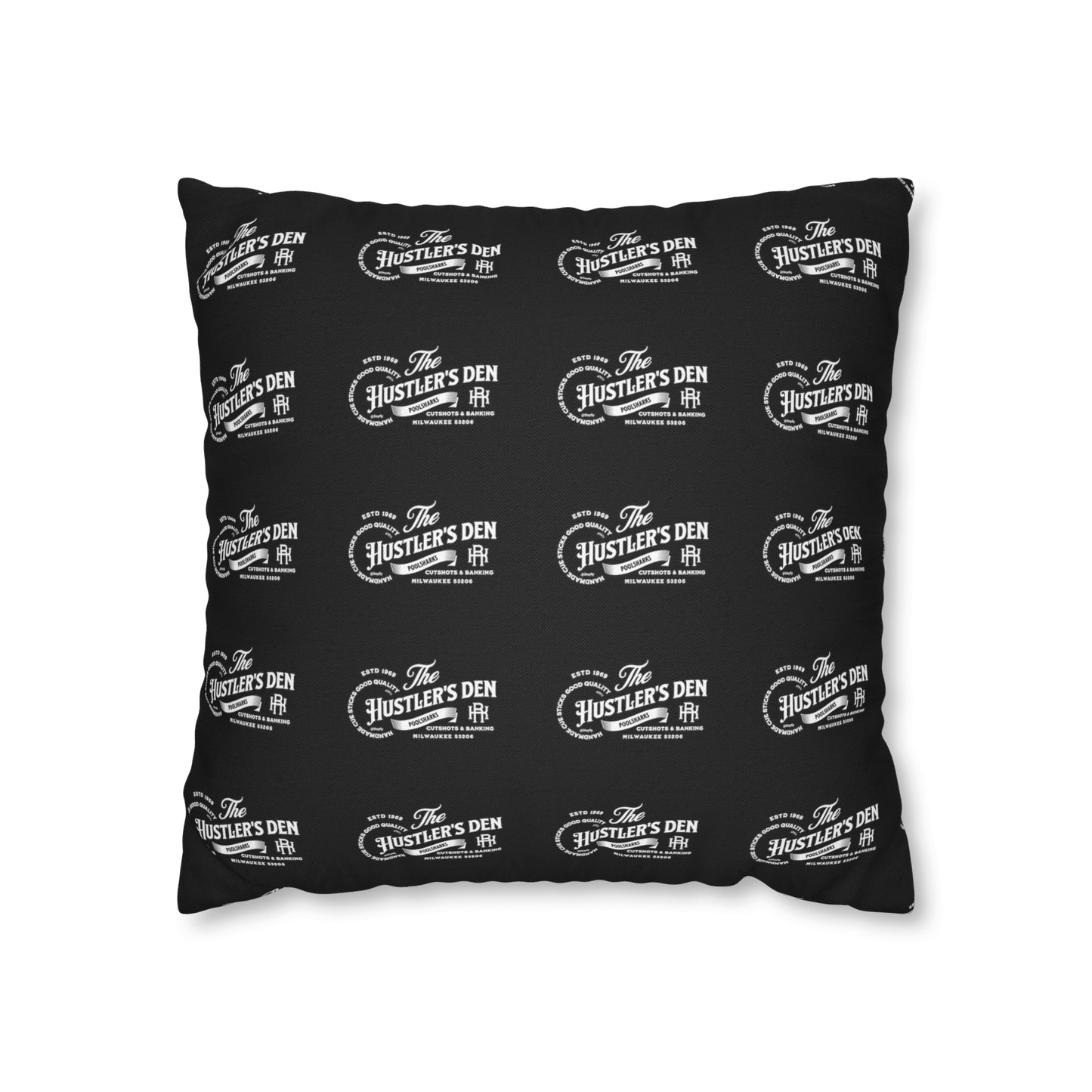 Spun Polyester Square Pillow Case HUSTLER'S DEN