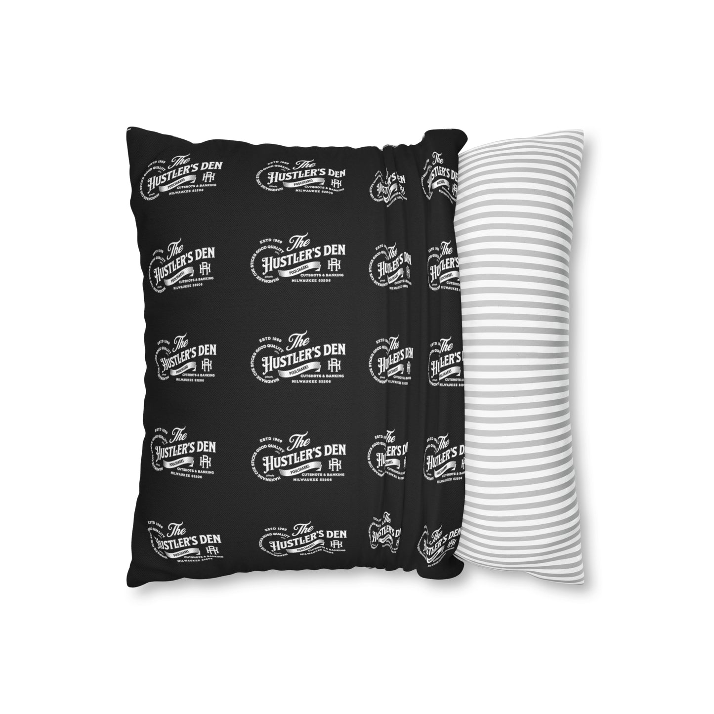 Spun Polyester Square Pillow Case HUSTLER'S DEN