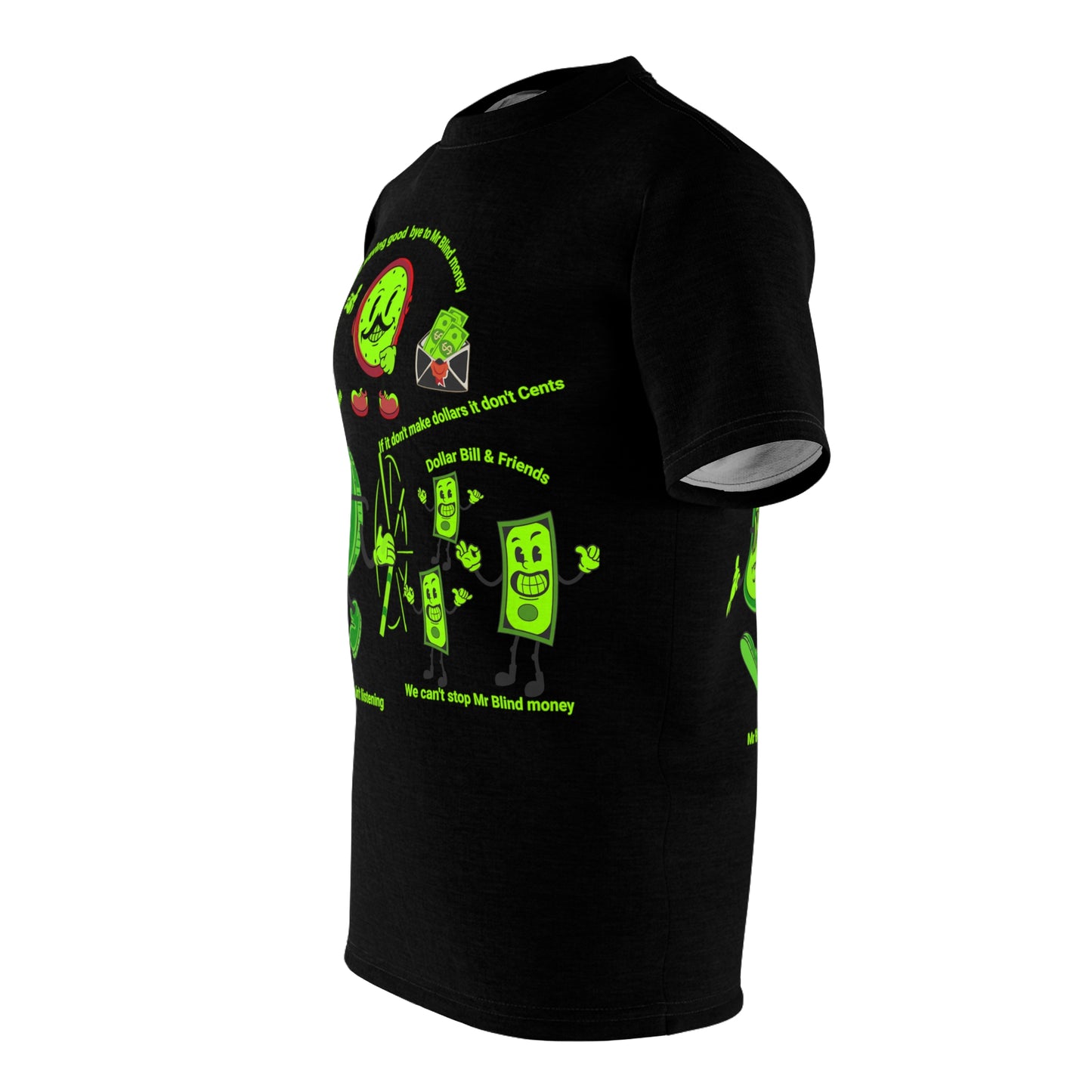 Unisex Cut & Sew Tee (AOP) Mr Blind Money, Dollar Bill, Time