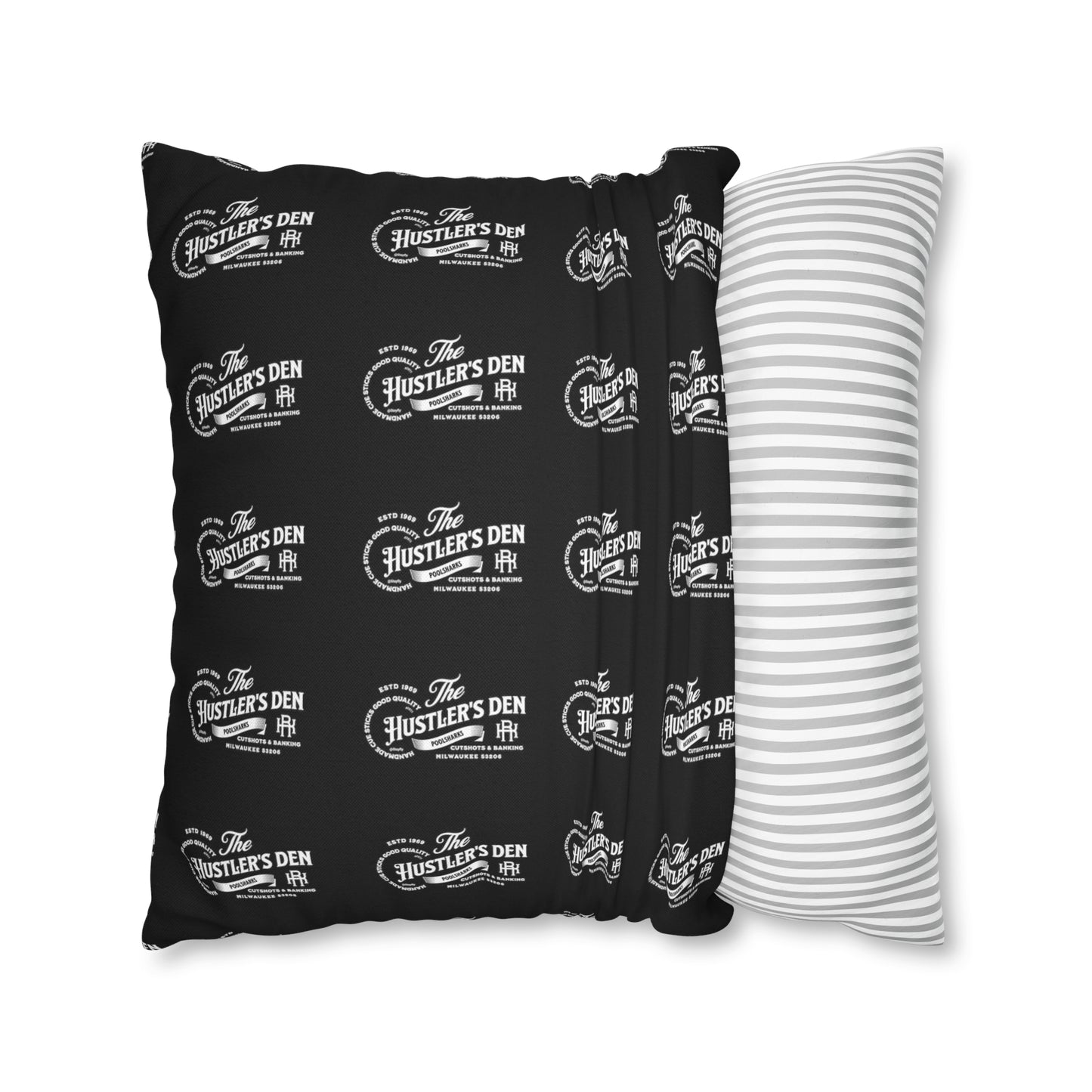 Spun Polyester Square Pillow Case HUSTLER'S DEN