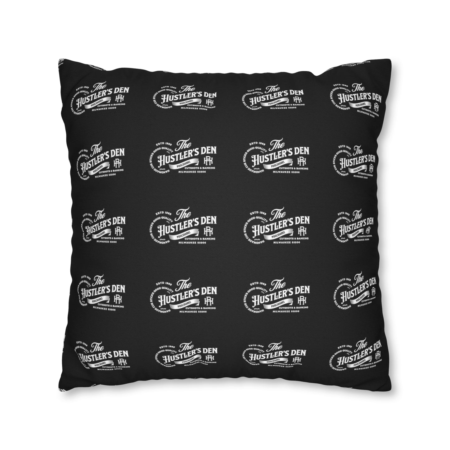 Spun Polyester Square Pillow Case HUSTLER'S DEN