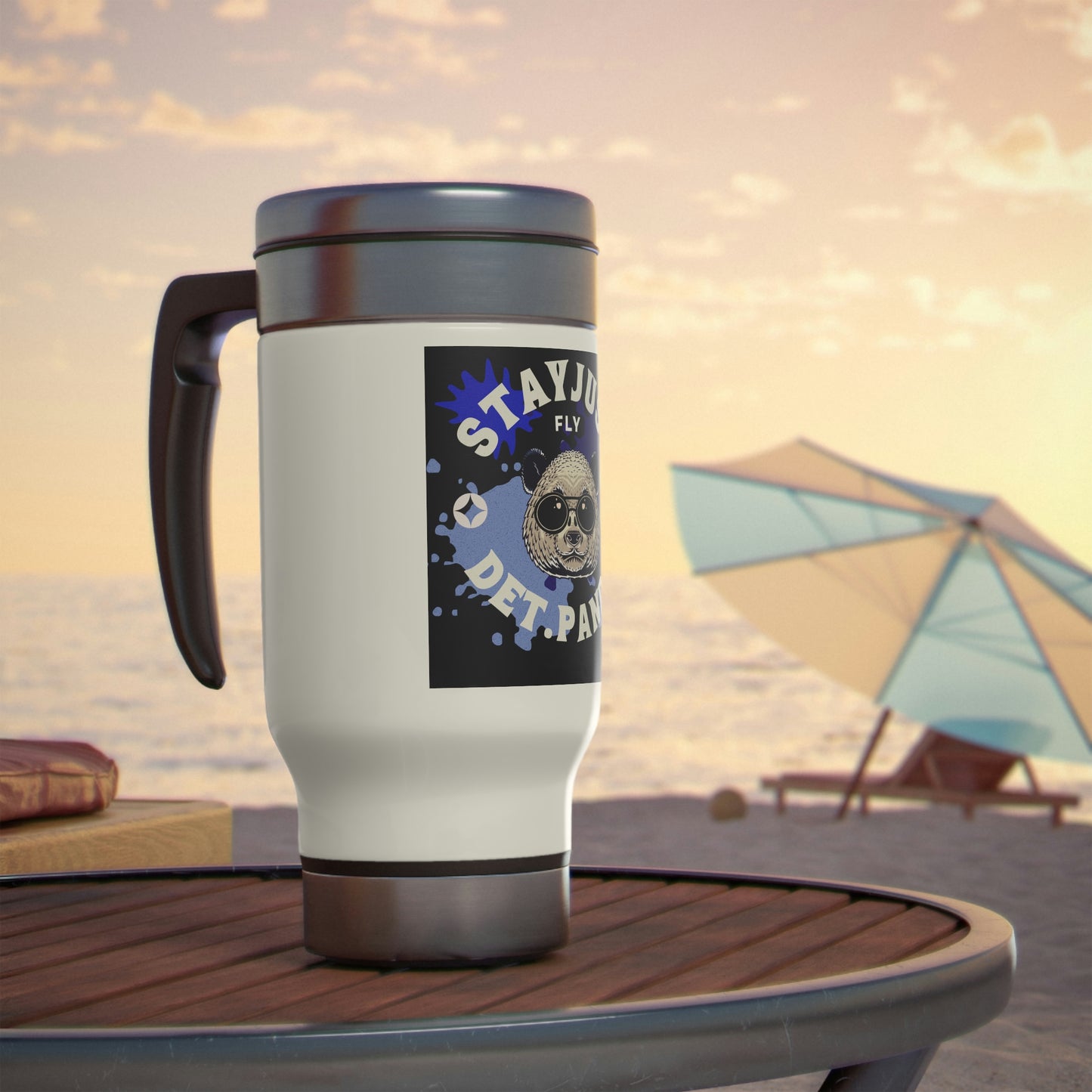 Stainless Steel Travel Mug with Handle, 14oz