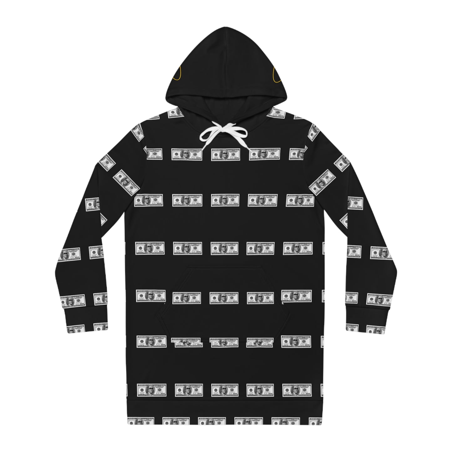 Women's Hoodie Dress (AOP) 100 Dollar Bill