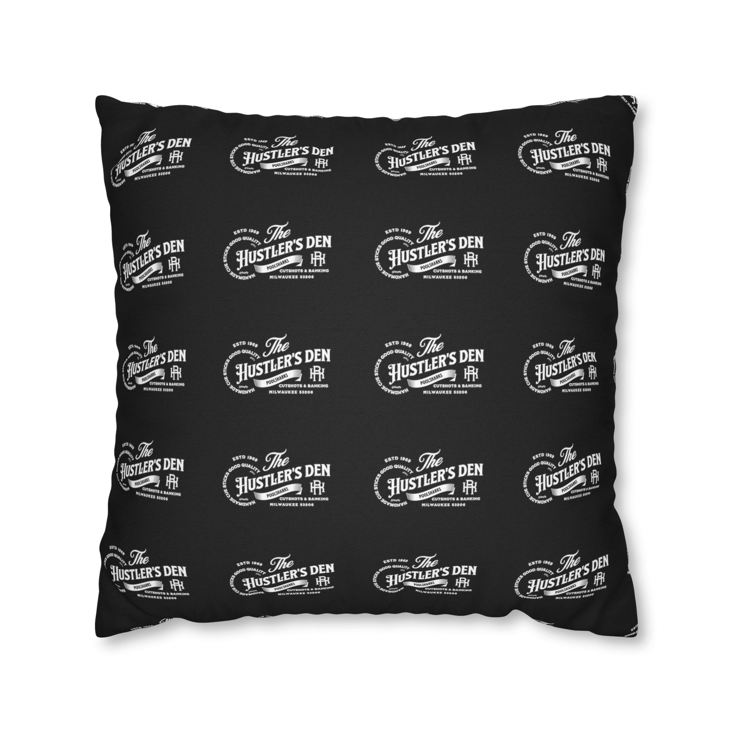 Spun Polyester Square Pillow Case HUSTLER'S DEN