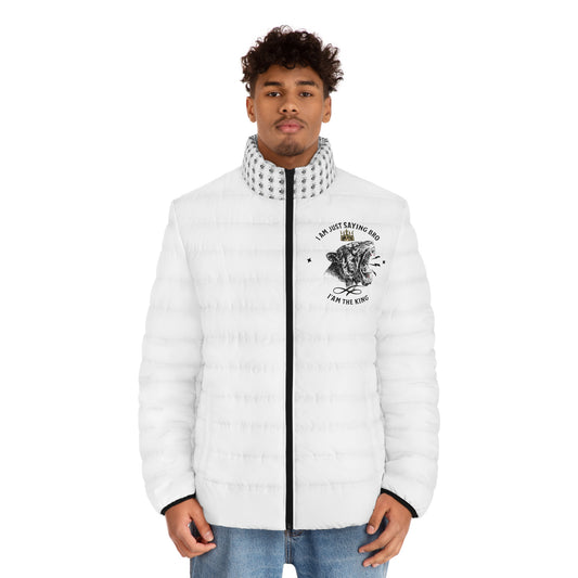 Men's Puffer Jacket (AOP) AM THE KING