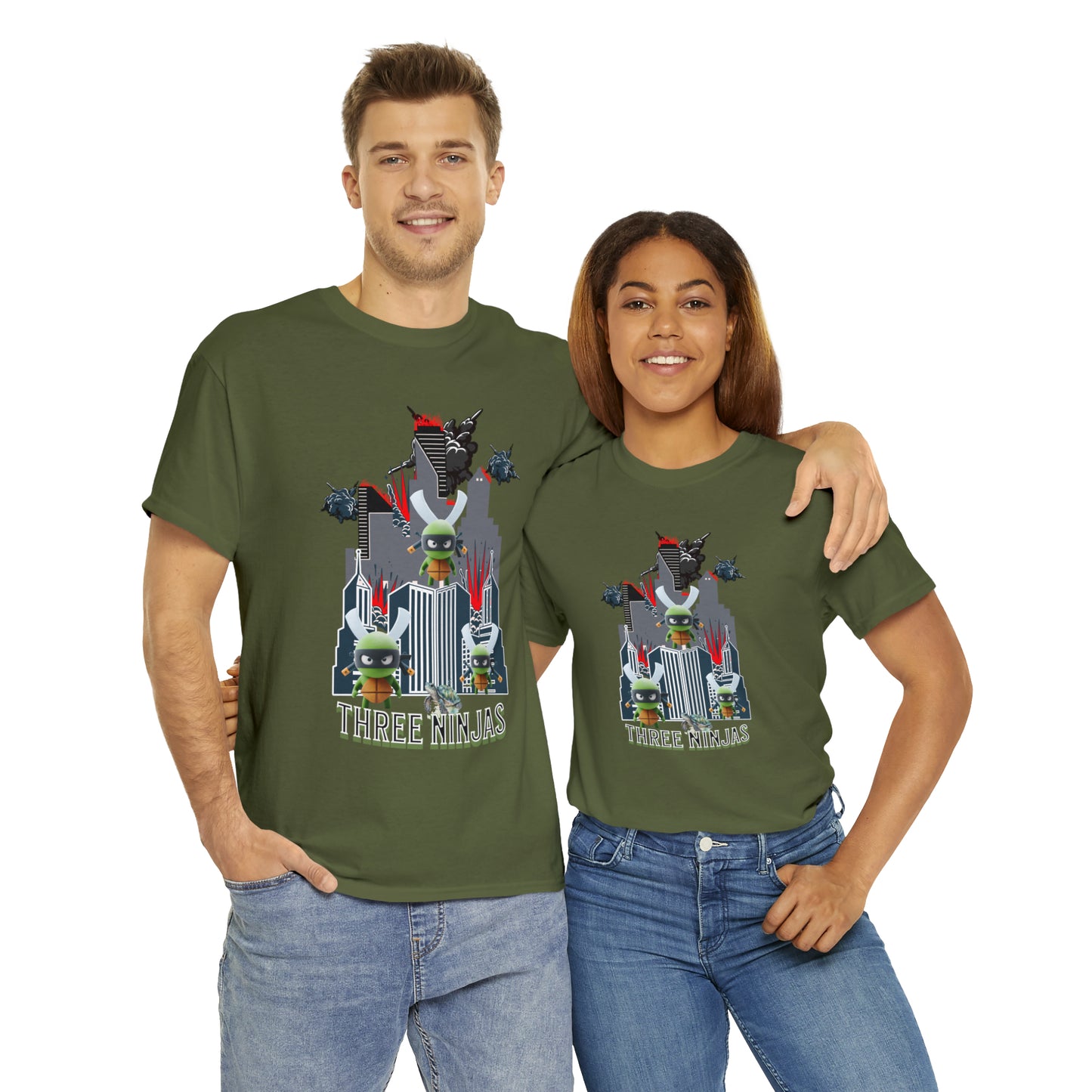 Unisex Heavy Cotton Tee  Three Ninjas