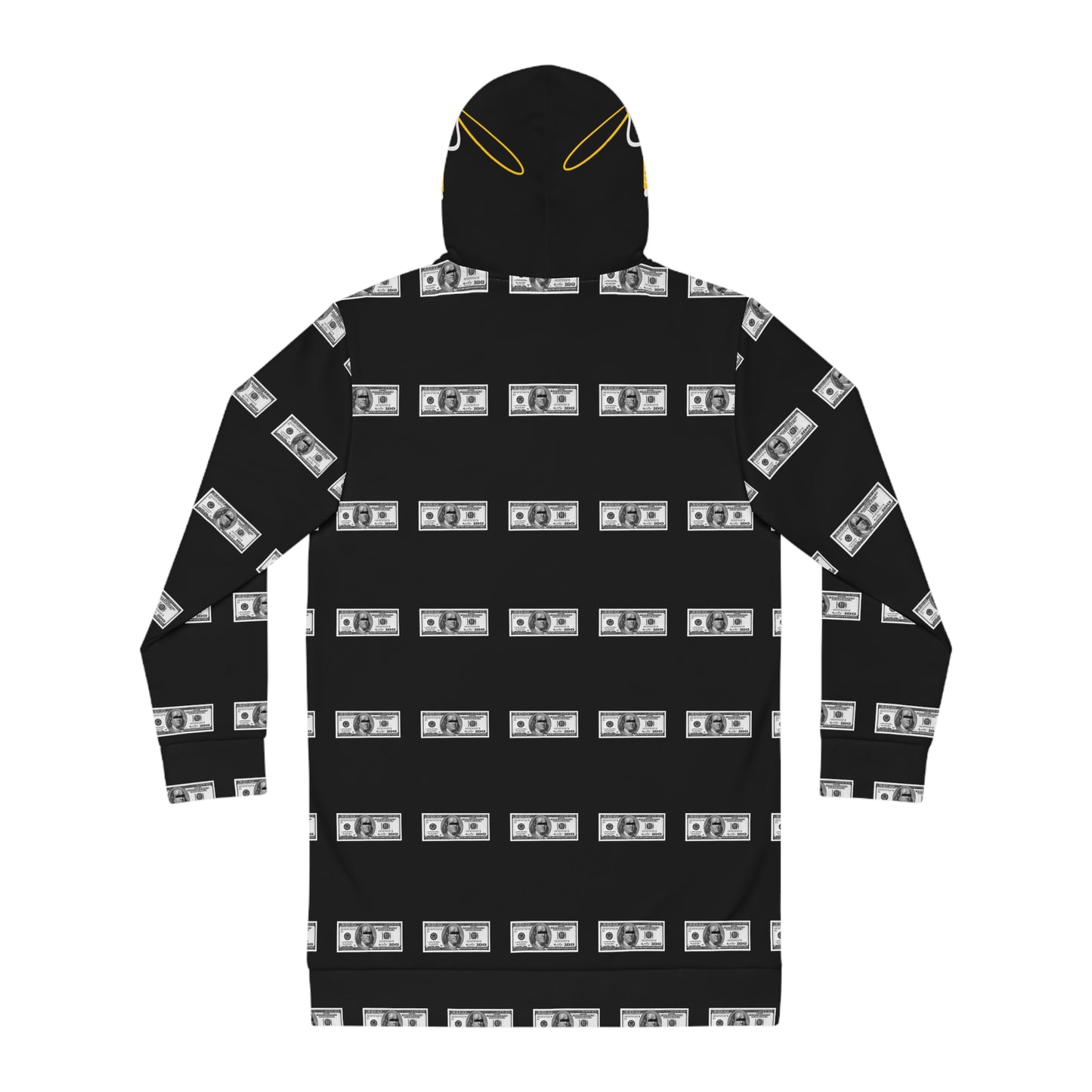 Women's Hoodie Dress (AOP) 100 Dollar Bill