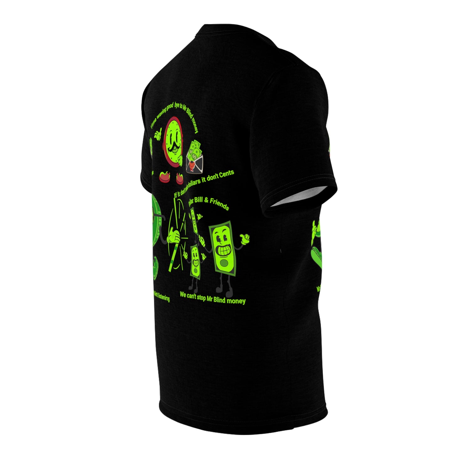 Unisex Cut & Sew Tee (AOP) Mr Blind Money, Dollar Bill, Time
