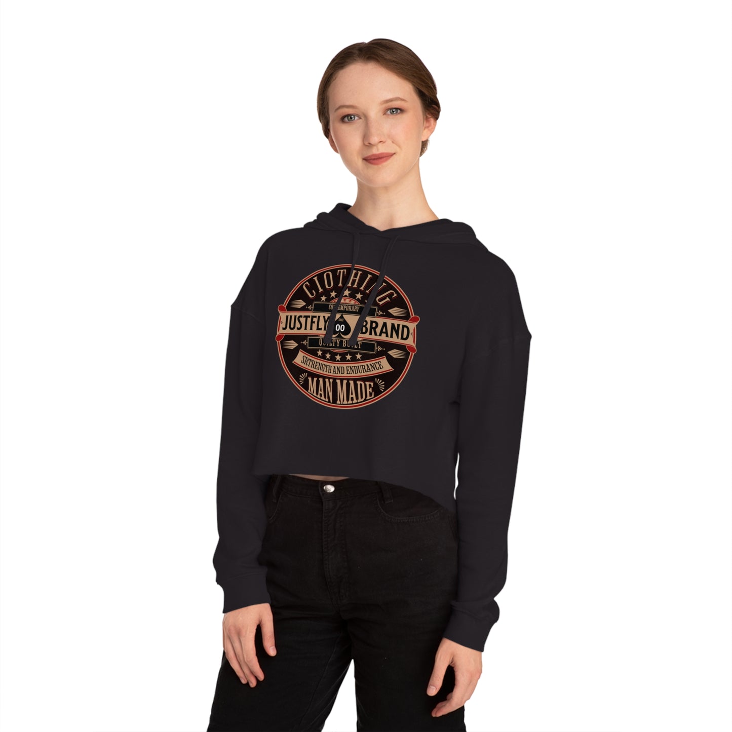 Women’s Cropped Hooded Sweatshirt Just Fly Fashion 2000 Brand