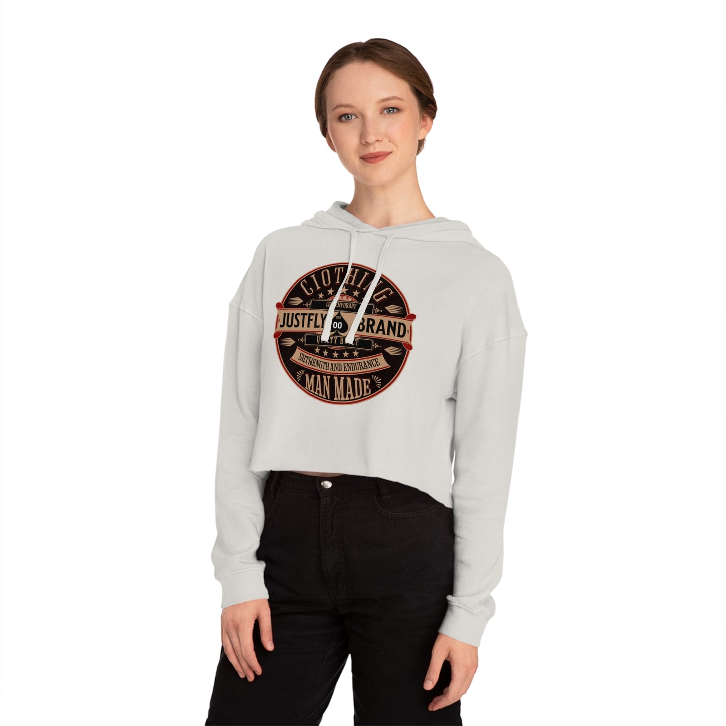 Women’s Cropped Hooded Sweatshirt Just Fly Fashion 2000 Brand