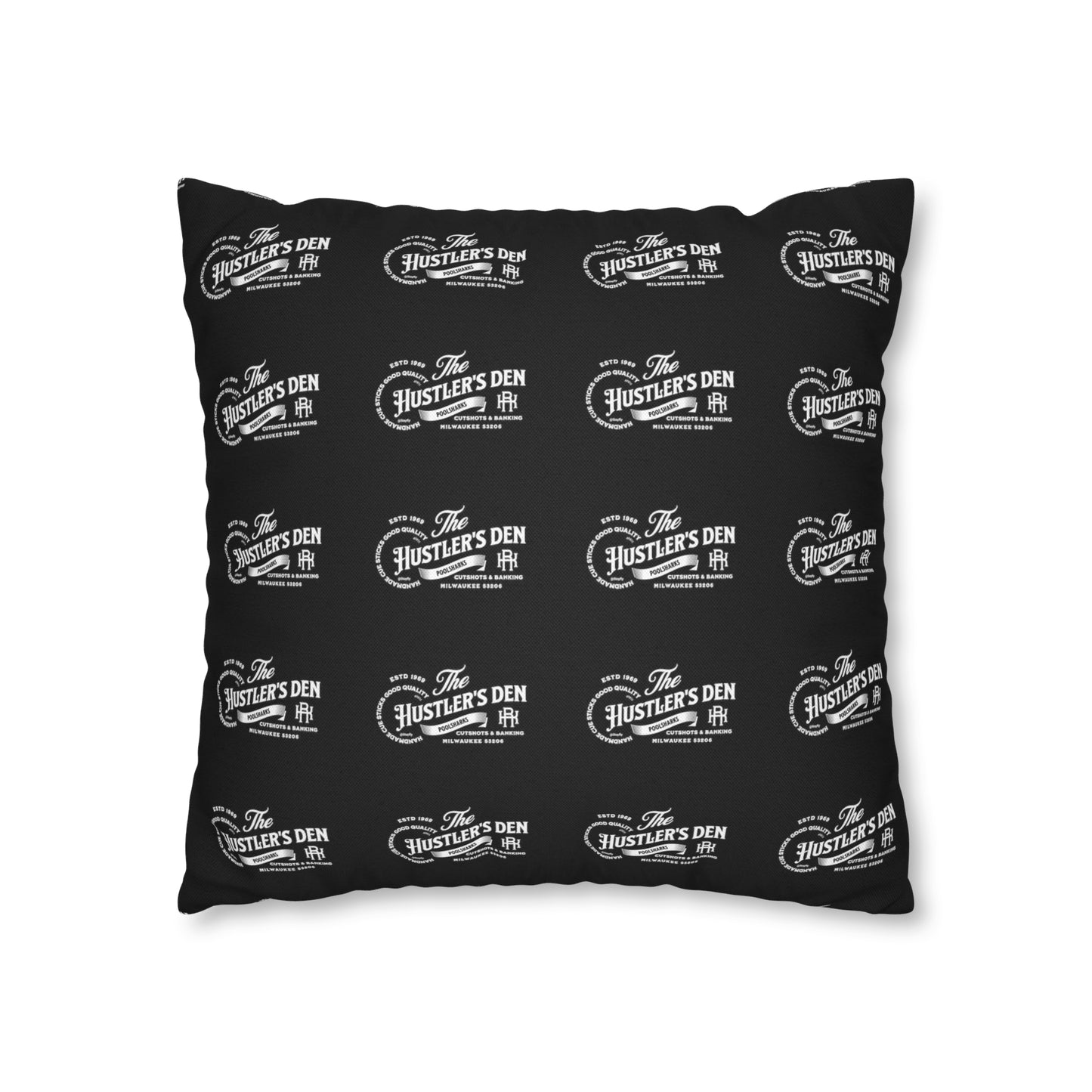 Spun Polyester Square Pillow Case HUSTLER'S DEN