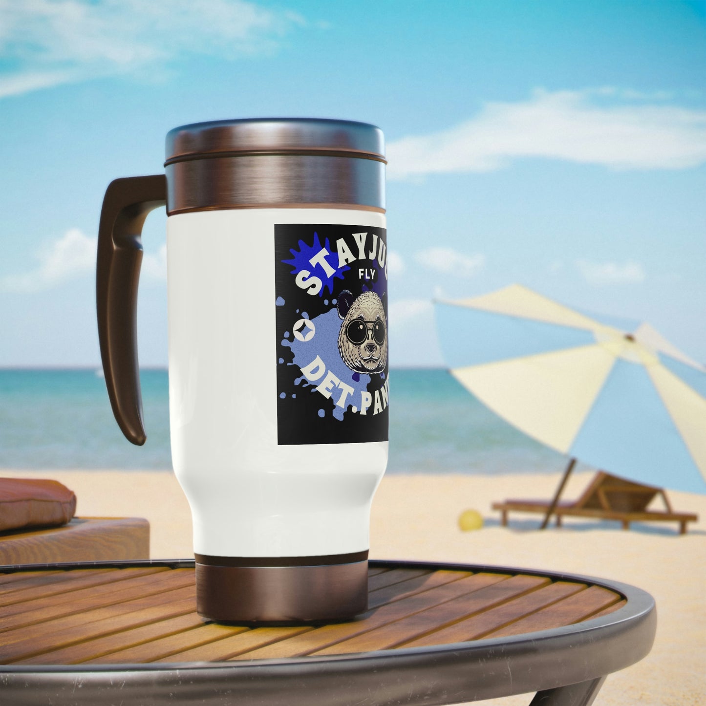 Stainless Steel Travel Mug with Handle, 14oz