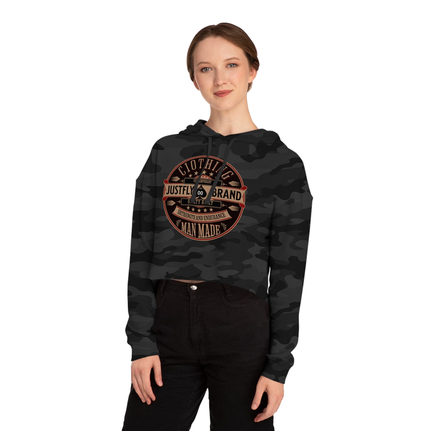Women’s Cropped Hooded Sweatshirt Just Fly Fashion 2000 Brand