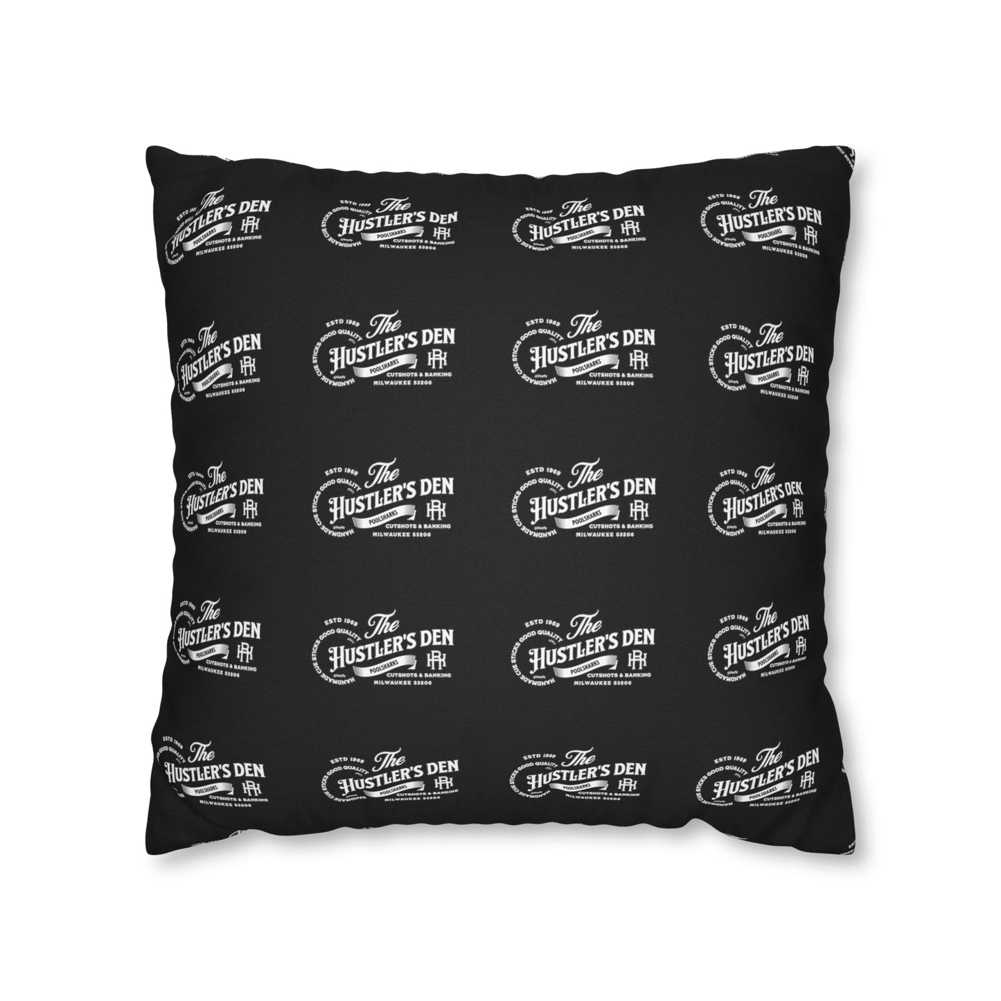 Spun Polyester Square Pillow Case HUSTLER'S DEN