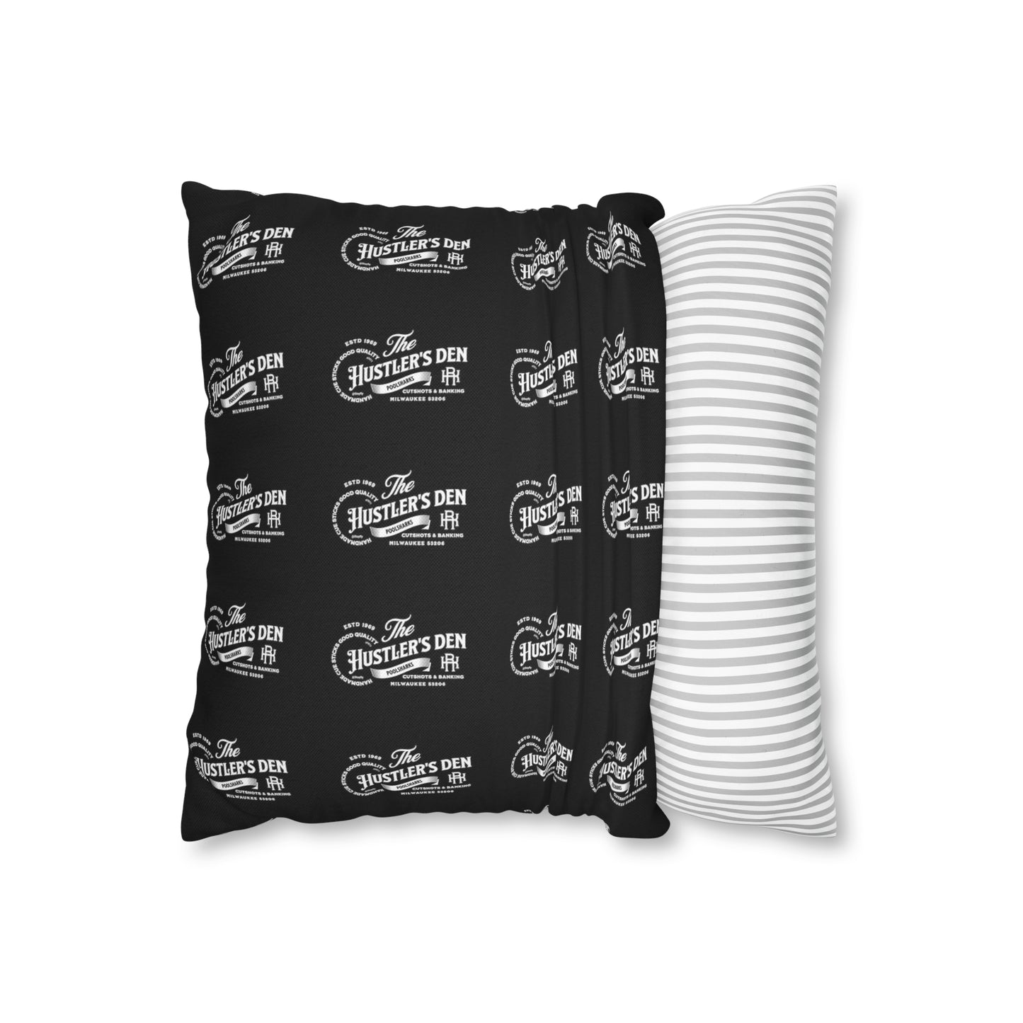Spun Polyester Square Pillow Case HUSTLER'S DEN